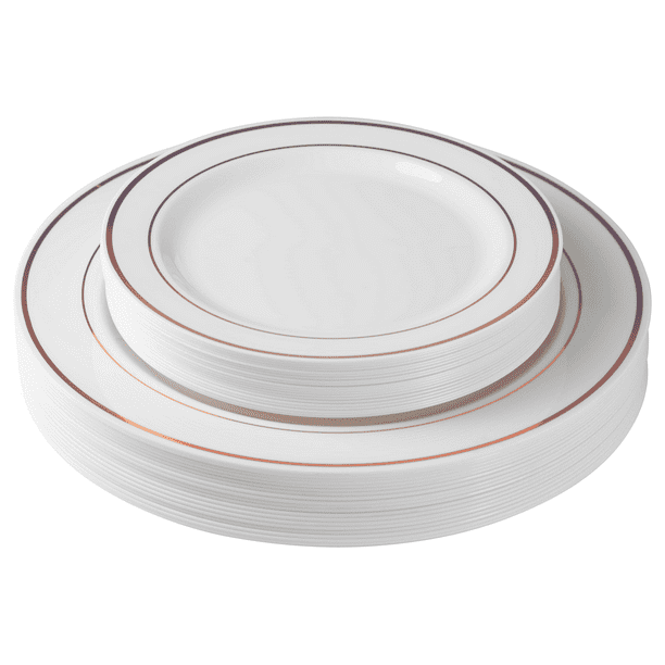 Premium Quality Heavyweight Disposable Plastic Plates China Like Design Plates